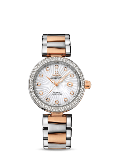 Omega LadyMatic Co-Axial 34 Stainless Steel / Red Gold / Diamond / MOP / Bracelet